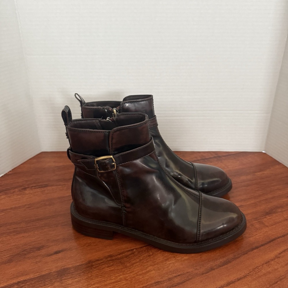 Sam Edelman NOLYNN BUCKLE BOOTIE In Chestnut Size 5.5 $170 New Without Box - Picture 11 of 13